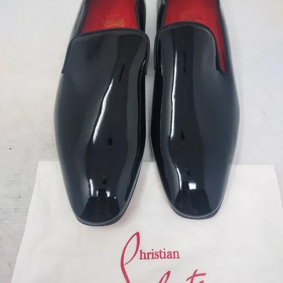 Christian Louboutin MENS Dandelion Black Patent Loafer Shoe
